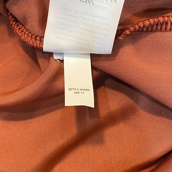 Madewell Velvet Mockneck Tee - Burnished Rust/Orange - NWOT - XS - Picture 12 of 14
